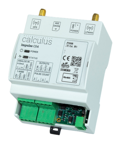 Kommunikationsmodul C04PN - NB-IoT or 4G LTE Cat. M1 - I/O - Analog inputs - 1wire